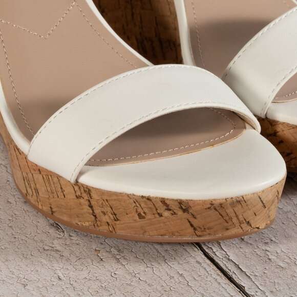 CHARLES by CHARLES DAVID Lindy Color White Cork Wedge Sandal Size 7 M - Picture 9 of 12
